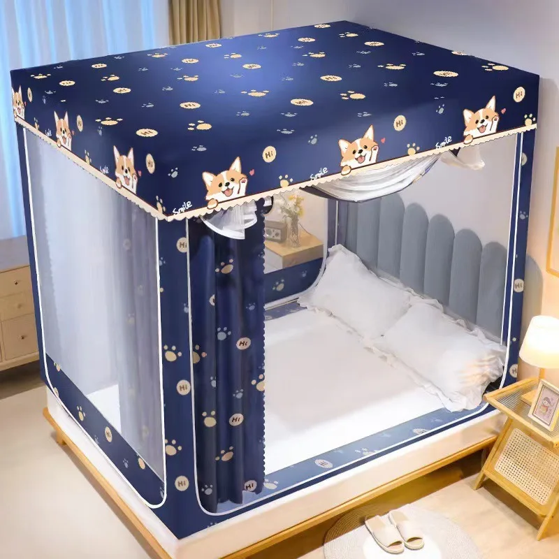Integrated Home Use Bed Curtain Light Blocking Mosquito Net for Children Mongolian Tent Bed Canopy Baby Anti-Fall Mosquito Net