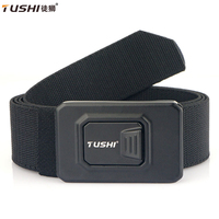 TUSHI New Tactical Belt for Men and Women Outdoor Aluminum Alloy Buckle Quick Release Elastic Belt Casual Belt Jeans Waistband