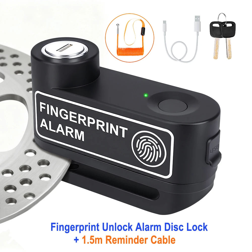 Extractme Motorcycle Alarm Schijfrem Slot Beveiliging Moto Wiel Schijf Hangslot Waterdicht 110dB Luid Anti Diefstal Alarma Motocicleta