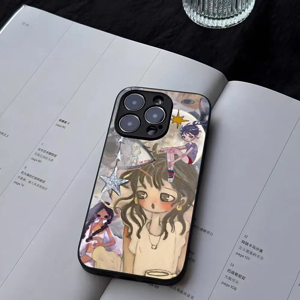 Aya Takano Japanese painter Phone Case Tempered Glass For iPhone 13 14 16 12 15 11 Pro XS Max Plus Mini X XR SE2020 Coque