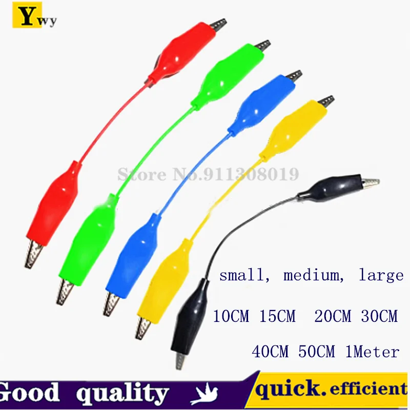 Double-headed colorful crocodile clip wire with sheath test clip scientific experiment power cord diy production connecting wire