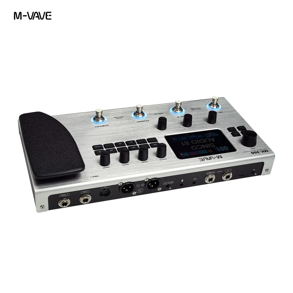 美品 M-WAVE MK-300 ギターエフェクター M-VAVE MK-300 ギターベースマルチエフェクトプロセッサー、充電式