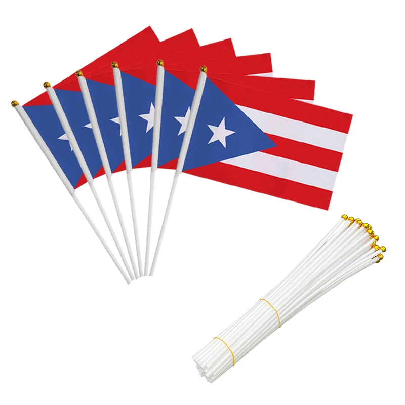 Aerlxemrbrae Custom Hand Flag 50 Pcs/Lot Puerto Rico Hand Waving Flag- 140 Country Hand