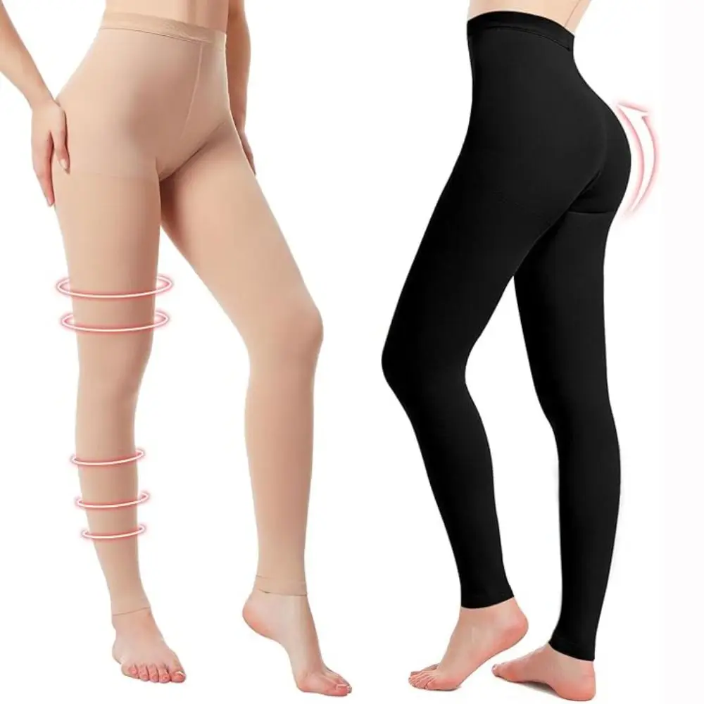 New 20-30mmHg Compression Stockings Footless S-XXL Graduated Support Hosiery Black Beige Compression Pantyhose