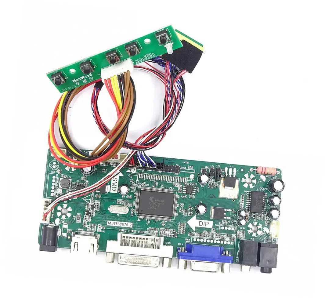

M.NT68676 Плата контроллера HDMI-совместимый DVI VGA для B089AW01 V1 B089AW01 1024X600 Светодиодная панель Экран монитора DIY дисплей