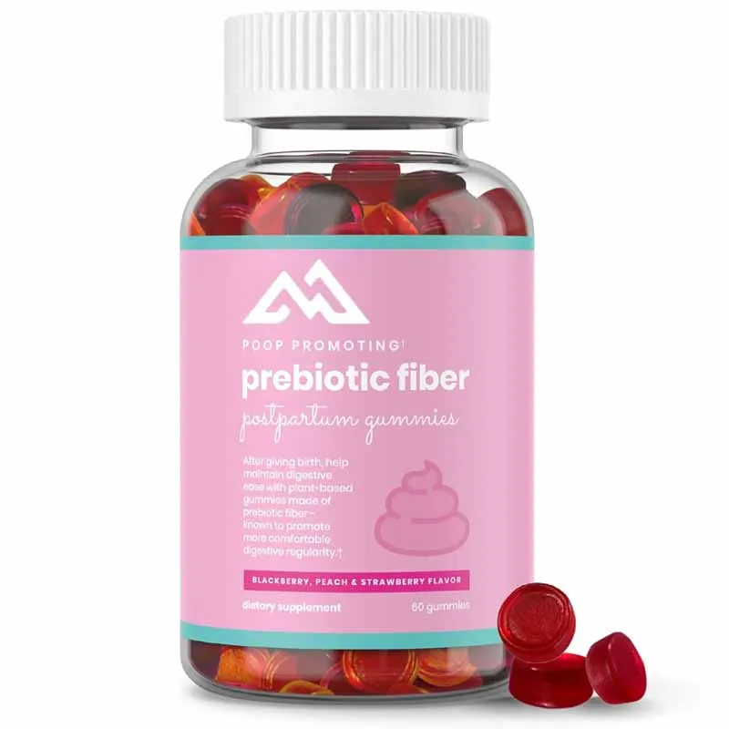 Women's fiber supplement gummies without sugar help digestion and immune health, mixed with fruit flavor, 60 capsules