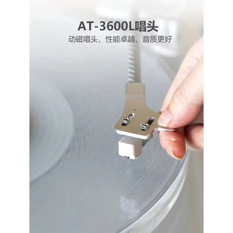 Stylish Black Clear Acrylic Record Player, Bluetooth Vinyl Gramophone with Moving Magnet Cartridge for Home Decor