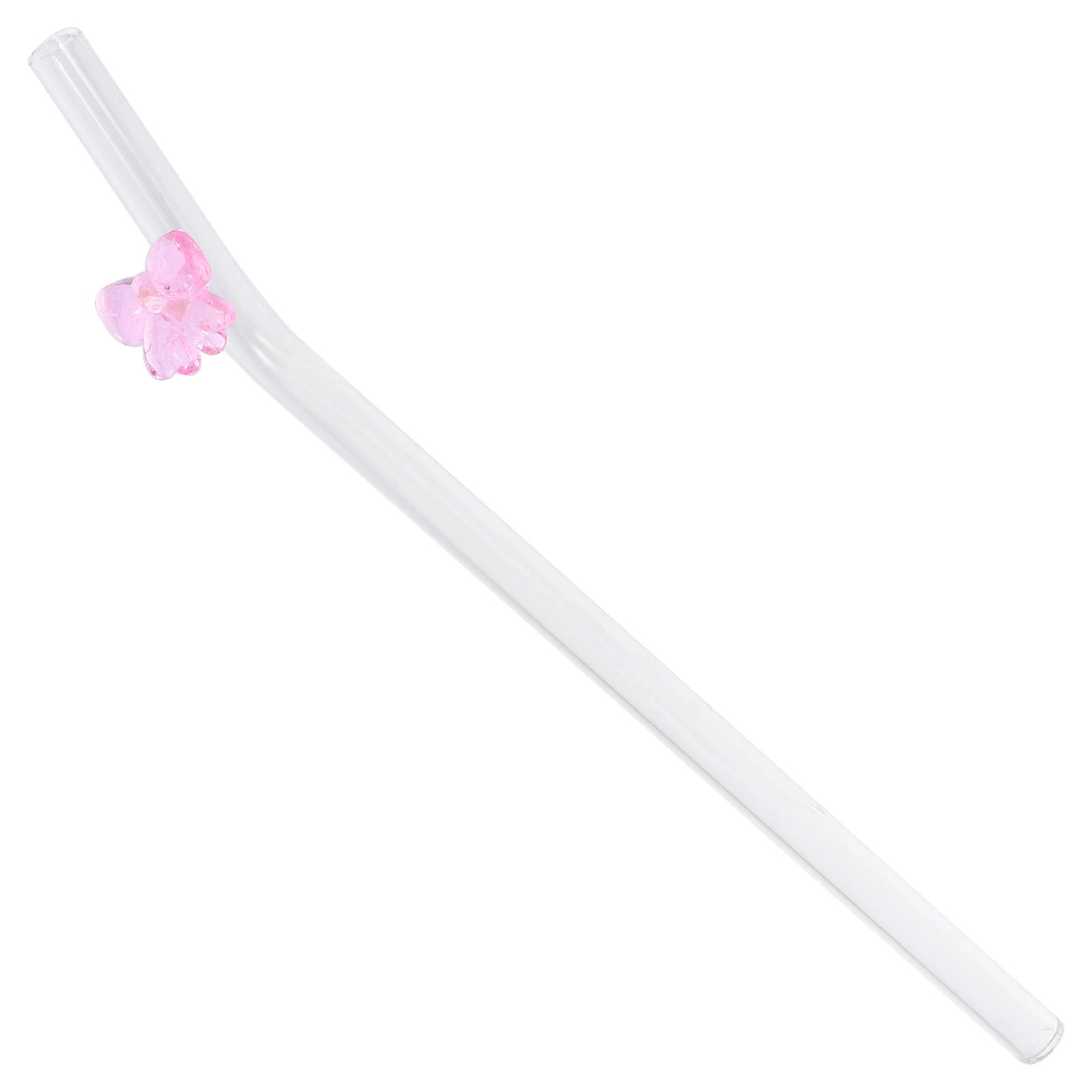 Bow Glass Straw Reusable Transparent Bow Straw Eco-friendly Drinking Straw Cute Smoothie MilkTea Juice Beverage Straw home Straw