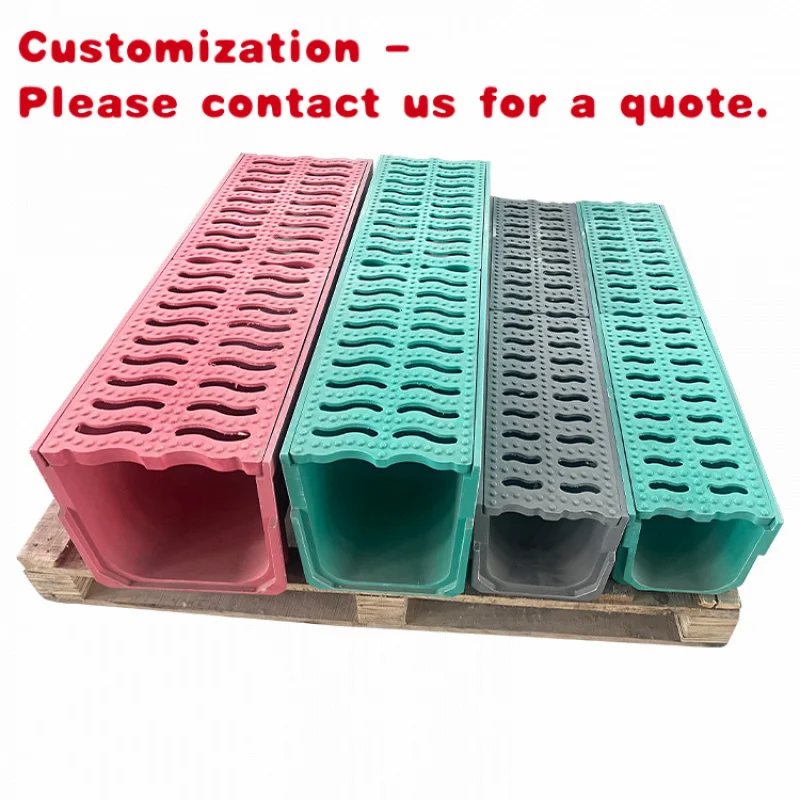 

custom.Underground High Duty Drive Way Polymer Concrete Drainage Channel with Grating Cover