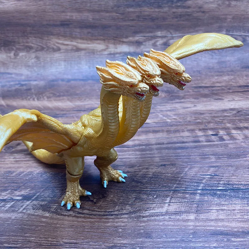 17CM 3 Heads King Ghidorah PVC Action Figure Godzilla Movable  Dinosaur King Of Monster Model Collectible Model Dolls Toys