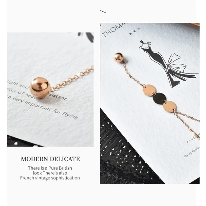 

Simple yet versatile necklaces, suitable for women, fashionable clothing necklaces, titanium steel geometric tassel necklaces