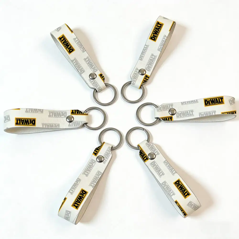For Dewalt PU Leather Motorcycle Keychain Universal Motorbike Key Ring Holder For Riders Men Gift