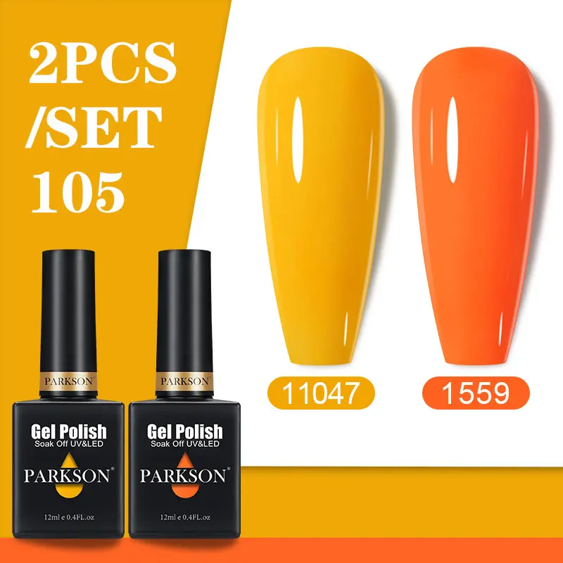 Parkson 2PCS Gel Polish Set All For Manicure Semi Permanent Vernis Top Coat UV LED Gel Varnish Soak Off Nail Art Gel Nail Polish