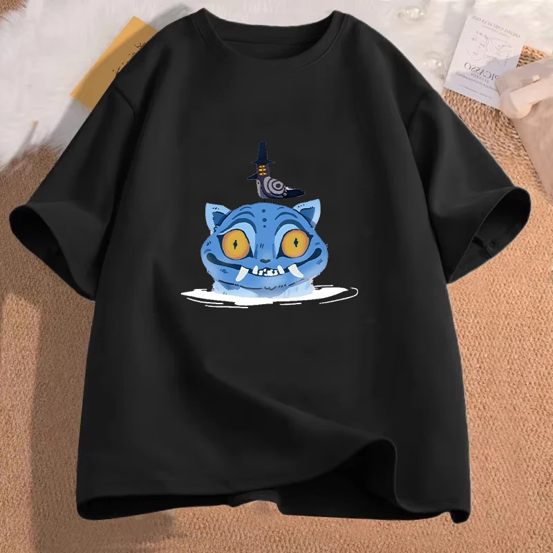 여성 티셔츠 Kpop 악마 사냥꾼 타이거 그래픽 탑 여성 의류 패션 한국 애니메이션 캐주얼 하라주쿠 반소매 티셔츠