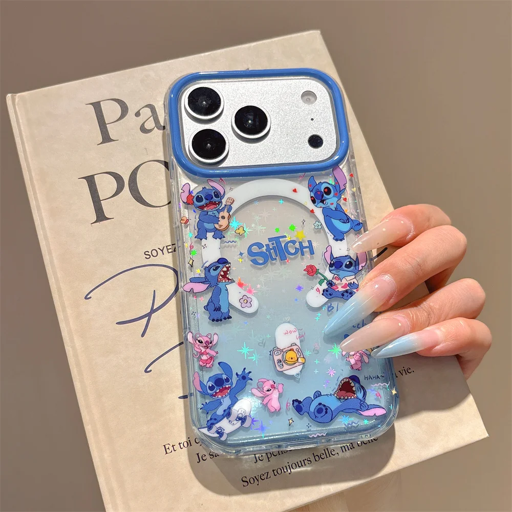 Zabawne, kreskówkowe etui magnetyczne na telefon iPhone 16 Pro Max 15 14 13 17 Pro z uchwytem Magsafe i łańcuszkiem, urocze, odporne na wstrząsy. — zdjęcie produktu 4
