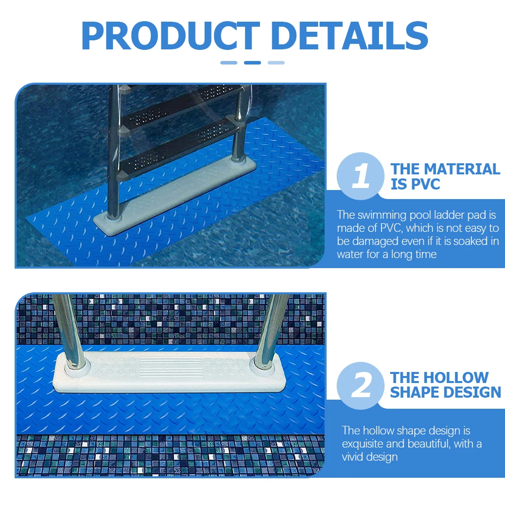 

Swimming Pool Ladder Mat Non-slip Step Floor Mat for Above Ground Pool Stair Safe Friction Design Unique Pattern