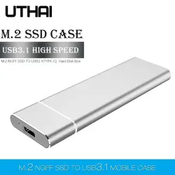 USB3.1 Type C Enclosure for M.2 NGFF SSD Mobile Hard Disk Box USB-C HDD Case Compatible with 2230/2242/2260/2280 M2 with Cable