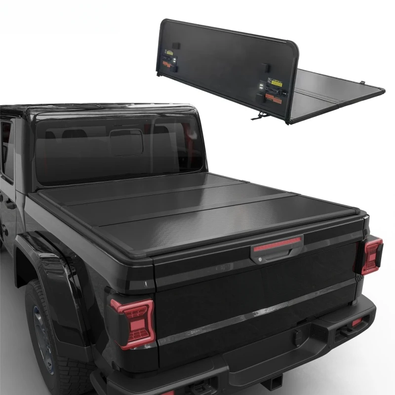 

Pick up Accessories Rear Trunk Lid Aluminum Hard Tonneau Cover Truck Tri Fold Bed Covers for 2023 JT