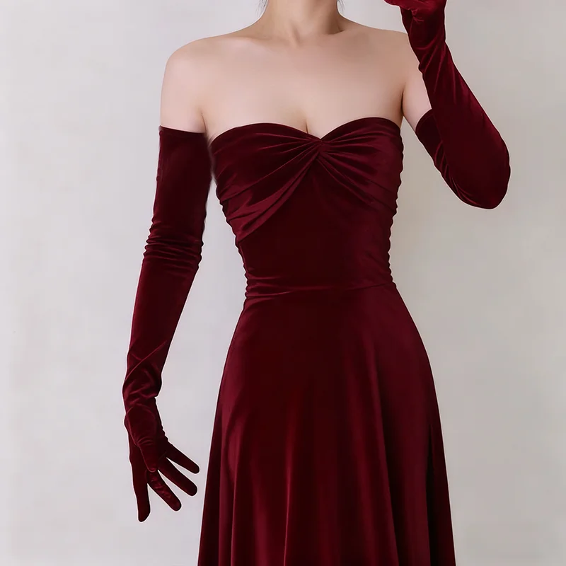 Women 65cm/53cm Velvet Long Gl - Women'S Fashion Of The 1920S recension och pris