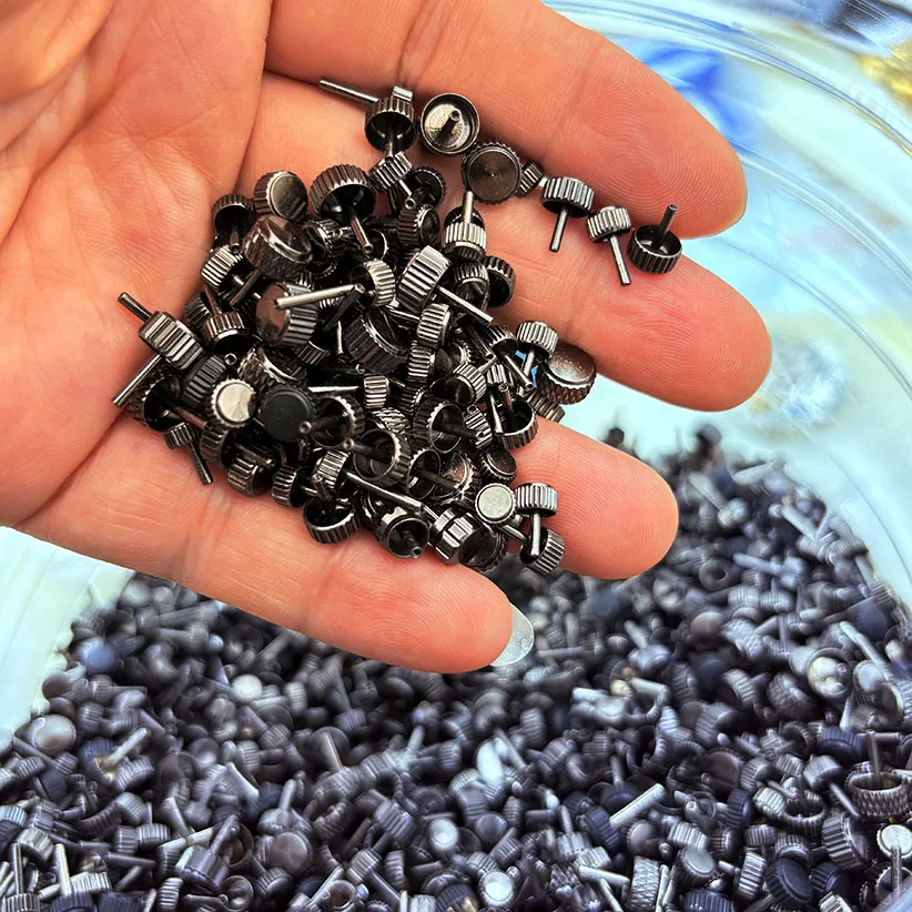 Watch Parts Various Sizes Miscellaneous Watch Crown Mixed Handle Shipped Randomly Black-grey Approximately  50/100/200/500 Pcss