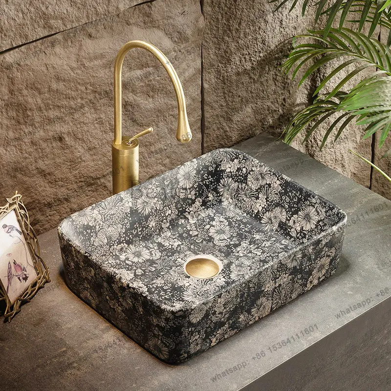 

Outdoor retro ceramic table wash basin household bathroom wash basin