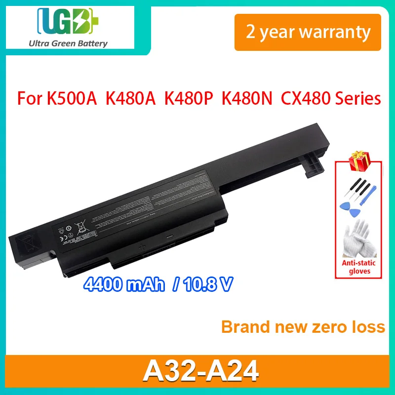 

UGB New A32-A24 Laptop Battery For HASEE K500A K480A K480P MSI CX480 CX480MX Medion E4212 Haier T6-A T6-B T6-C Battery