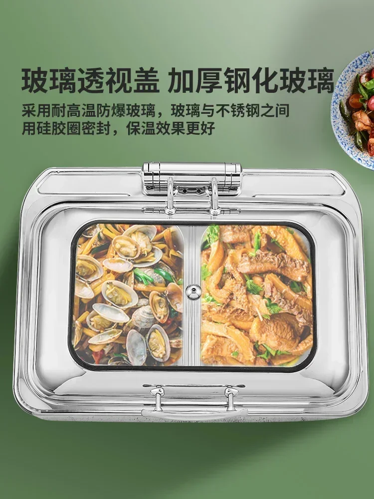 New Luxury Buffet Stove - Thickened Stainless Steel, Electric Heating, for Hotel Canteen, with Breakfast Soup Pot Function.