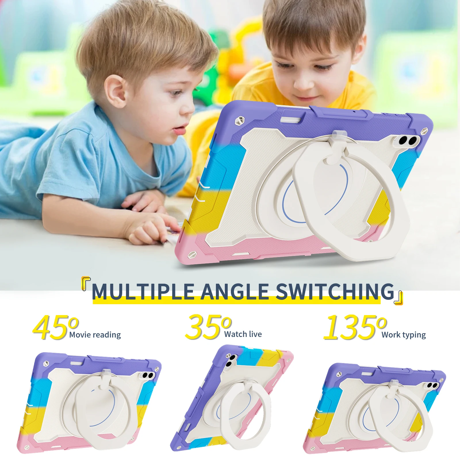 Rotating Handle Grip Case For Samsung Tab S12 S11 Ultra 2026 2025 14.6" SM-X930 SM-X936B PC-Silicone Stand Cover With Pen Slot