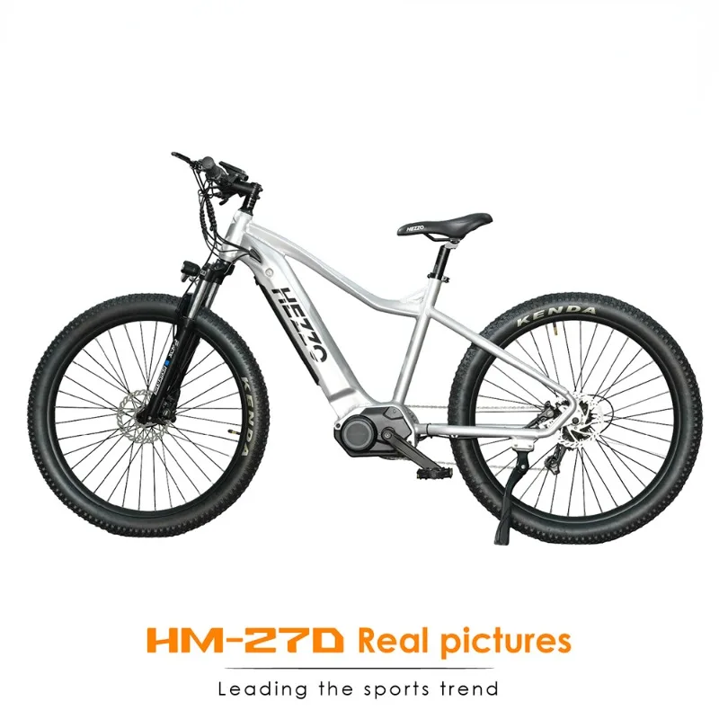 HEZZO Electric Bike HM-27D 48V 500W Mid Drive 27.5Inch Ebike Mountain 15Ah Fork E-bike 7 Speed Moped Hybrid Unisex Emtb