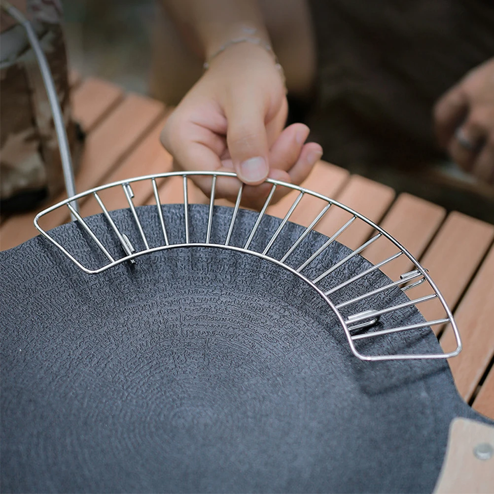 

2 Pcs Semi Drip Rack for 29CM Baking Pan Stainless Steel Draining Grid Frying Tool BBQ Picnic Camping Kitchen