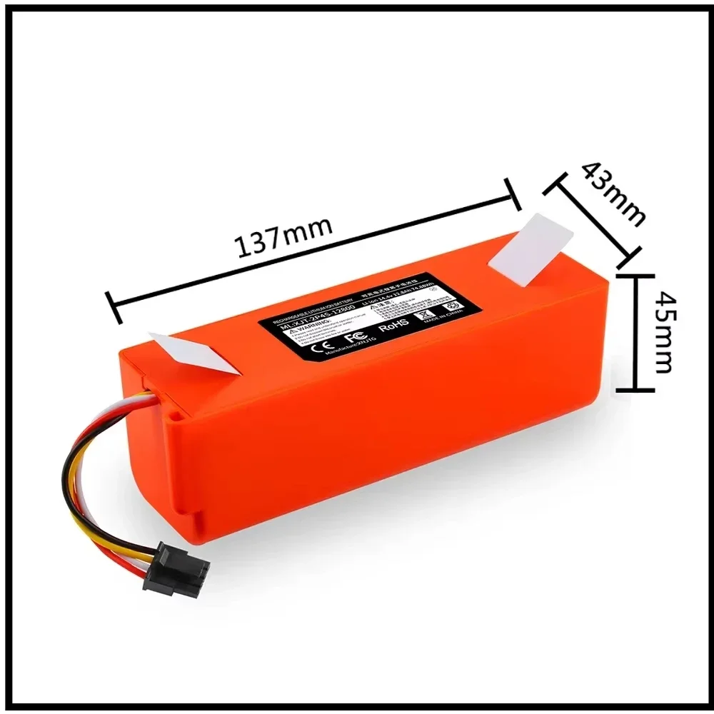 2025 NewOriginal14.4V Li-ion Battery RoboticVacuum CleanerReplacement Battery for Xiaomi Robot Roborock S50S51S55Accessory Spare