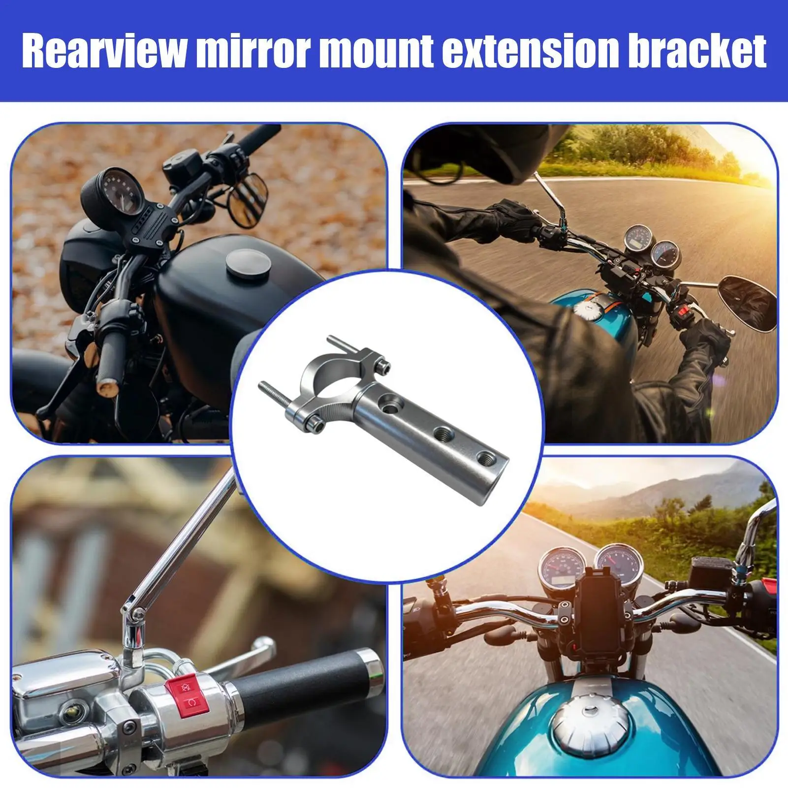 Rearview Mirror Extension Mount Aluminum Alloy Holder Rearview Mirror Extension Light Holder For Scooter Riding Commuting