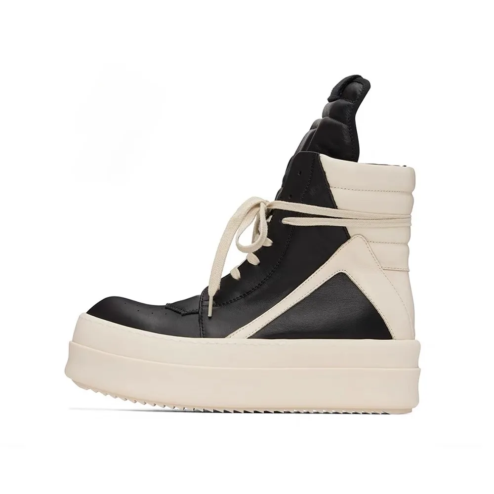 

NIGO Men's New Black White Design Thick Bottom High-top Shoes Heightened Casual High Street Hip-hop Retro Trend Boots #NGSH1577