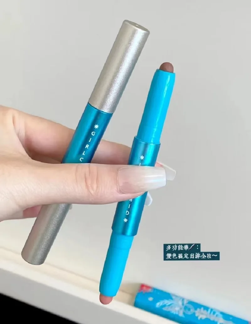 Girlcult Nanyang Evidenziatore multifunzionale a doppia estremità Schiarente e rifinitura Penna per trucco Sdraiato Baco da seta Ombra per il naso Matita per labbra