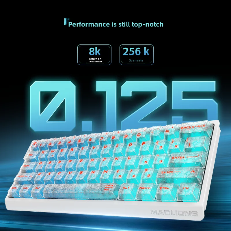 MADLIONS MAD60/MAD68 V2 Magnetic Switch Wired Gaming Keyboard Hot Swappable 61/68 Keys Ergonomic Compact Design Daily Office