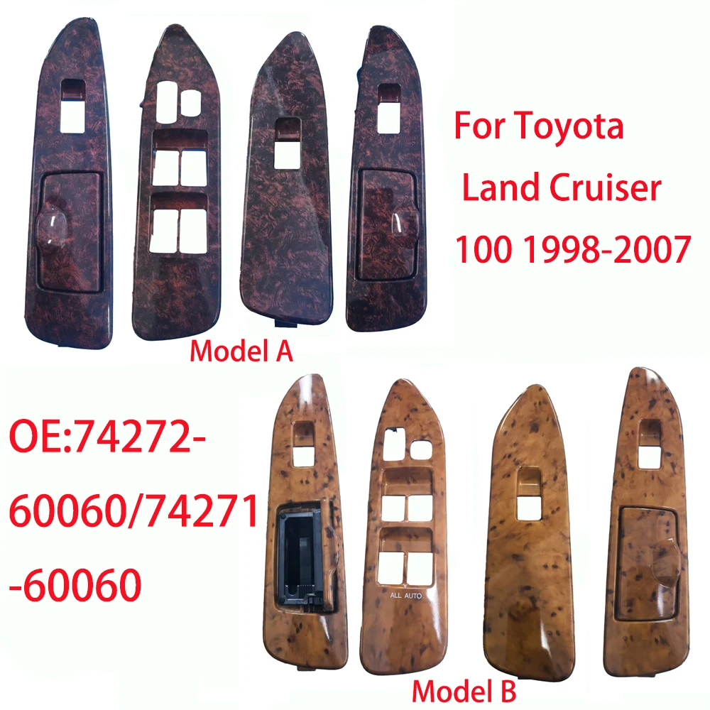 LC100 FJ100 Interior Wooden Window Switch Lifter Panel Cover For Toyota Land Cruiser 100 1998-2007 OE:74271/2-60060