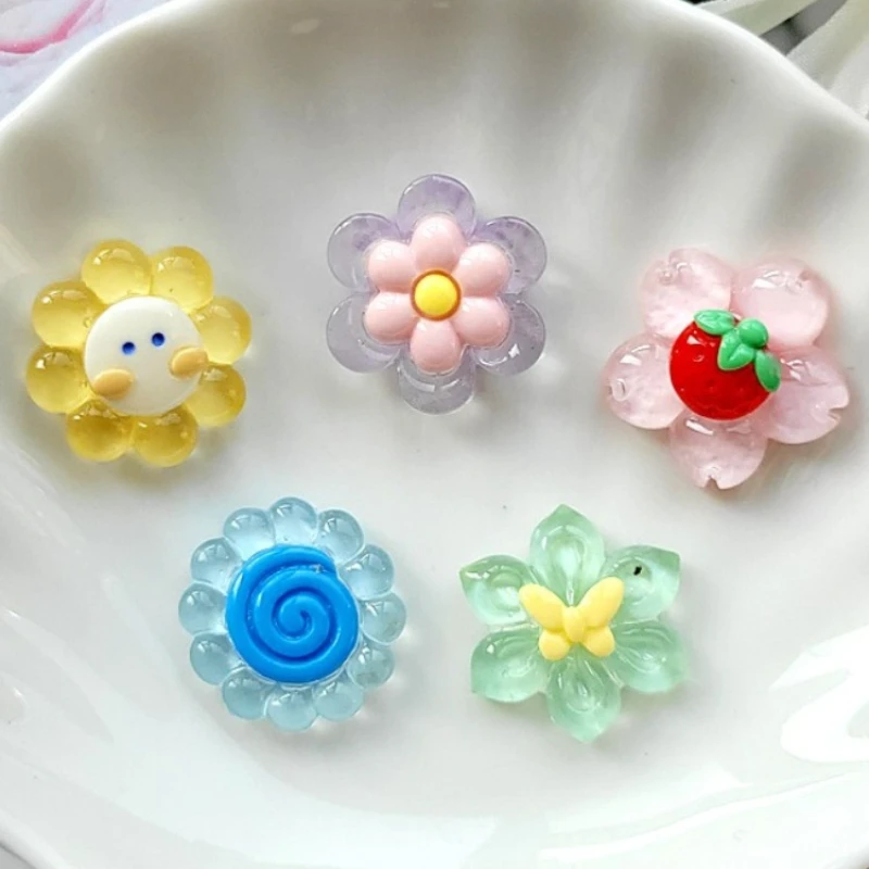 1 PC Cute Heart Star Resin Accessories Classic DIY Patches Decorations for Hair Clip & Phone Case Handmade Craft Materials Gift