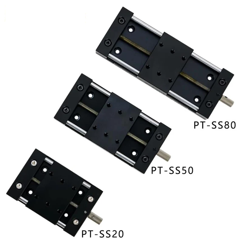 

PT-SS20 PT-SS50 PT-SS80 Manual Translation Stages Sliding Table Self-lock Stroke 20/50/80mm