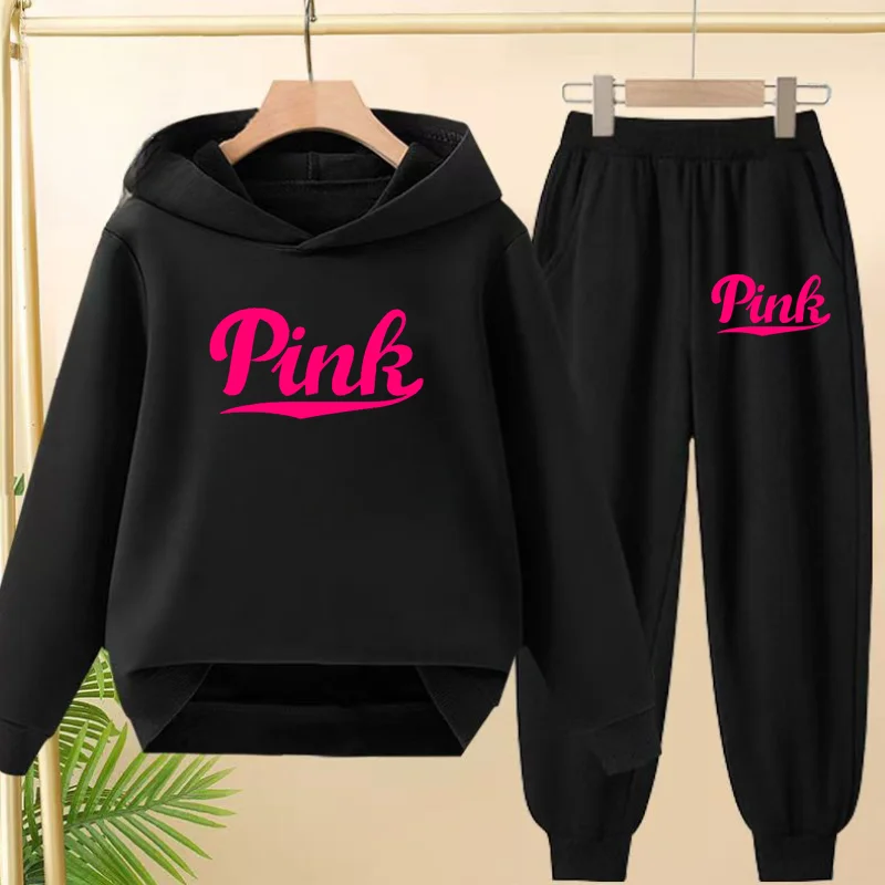 

Children 2 Piece 3-12 Age Boy Girl Leisure Letter Print Outerwear Hoodie+Trousers Pullover Hooded Autumn Winter Sportswear Nice