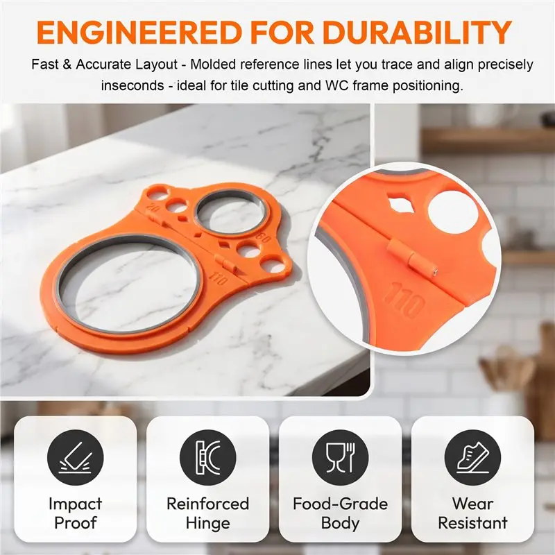 AB34-WC Frame Marking Template Foldable Toilet Marking Template For Geberit & Similar In-Wall Carrier Systems Professional