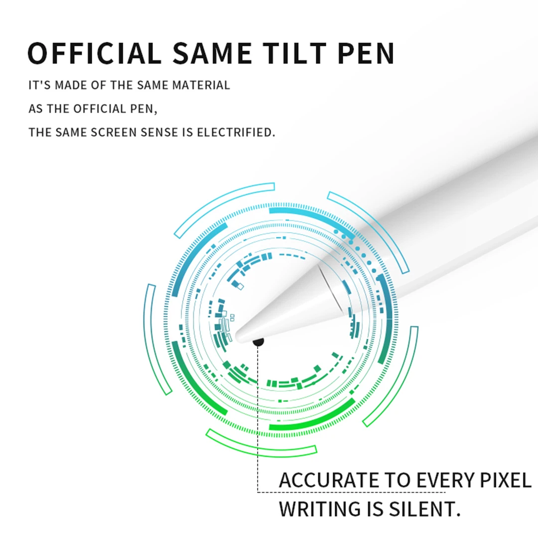 Dla Appl Pencil Origin Stylus Pen Dla iPada Długopisy Apple Pencil 2 1 Bateria Wyświetlacz Przypomnienie Odchylenie dłoni Odrzucanie Ładowanie USB typu C