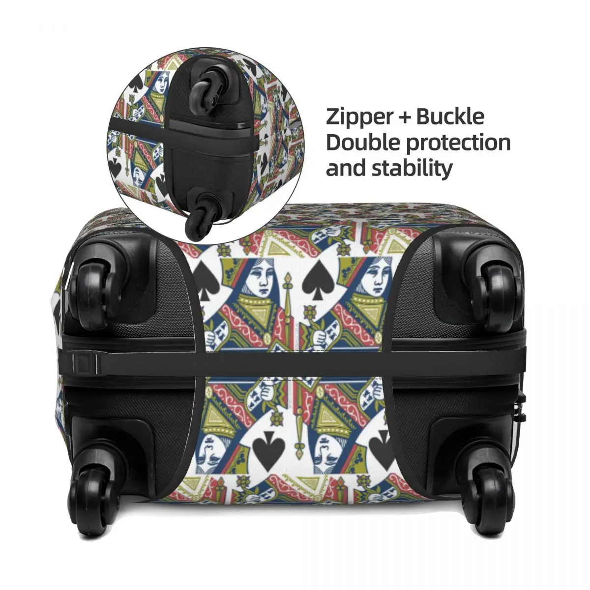 Naipes - Queen Of Spades Funda protectora para maleta Fundas protectoras elásticas para equipaje de viaje para 18-32 pulgadas