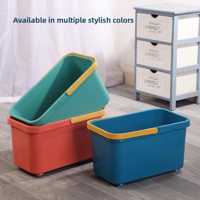 Durable Plastic Mop Bucket with Wheel And Net for Home Use Special Water Storage Bucket for Mop And Cloth Washing