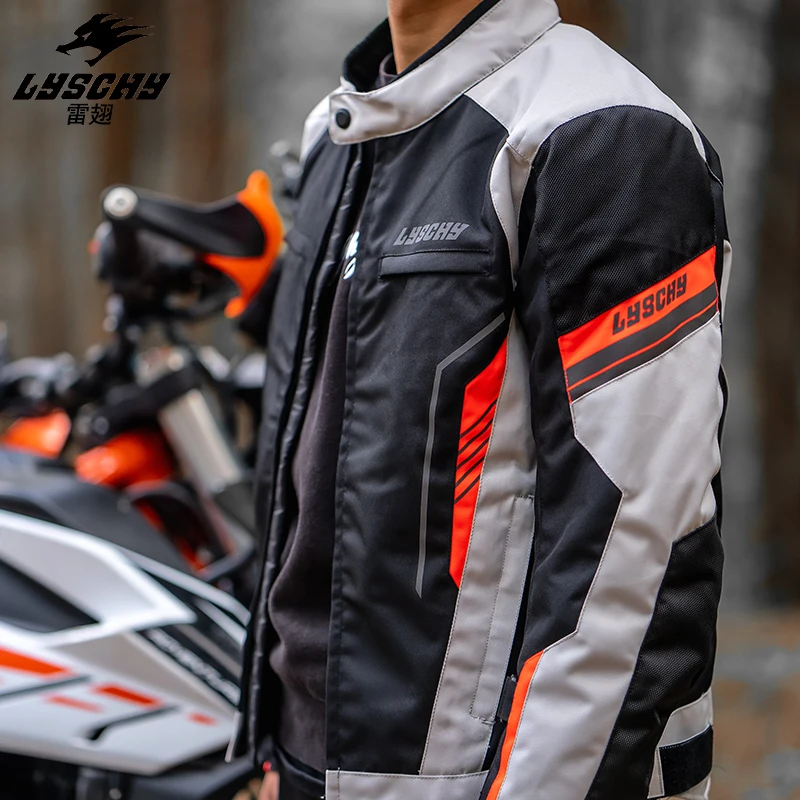 LYSCHY Motorcycle Winter Men's Waterproof Warm Thickened Anti-drop Off-road Cycling Racing Cycling Reflective Safety Jacket