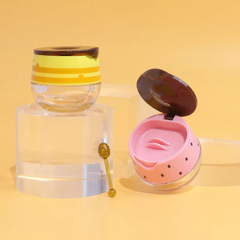 1Pc 6g Empty Lip Masque Box With Brush Refillable Flip-Top Lip Mask Bottle Travel Portable Lip Balm Jar Cosmetic Containers