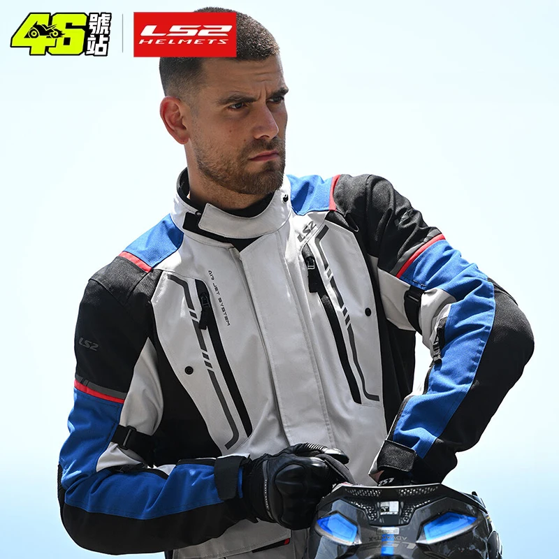 Traje de motociclismo LS2 NARVIK, chaqueta impermeable para motocicleta para hombre, chaqueta impermeable MJ147 Touring-aventventure