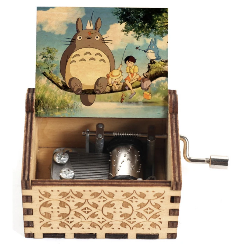 Classic Japanese Anime Wooden Music Box 18 Note Hand-operated/Automatic Movement Kids Friends Birthday Gift Fans Souvenir