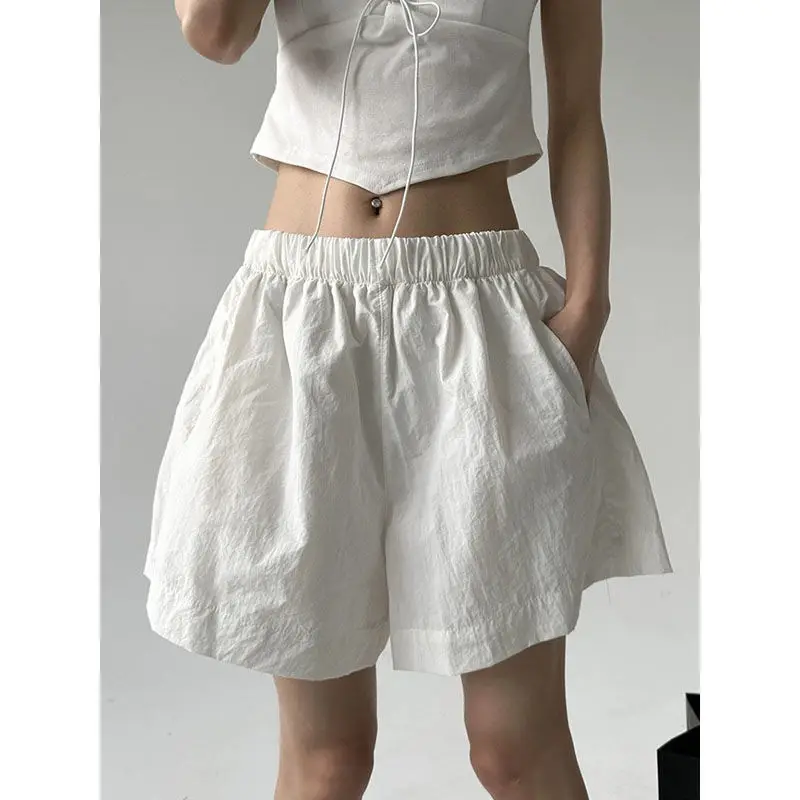 Quick-dry polular women's shorts 2025 elastic waist wide leg short pants loose fit travel beach shorts for women streetwear