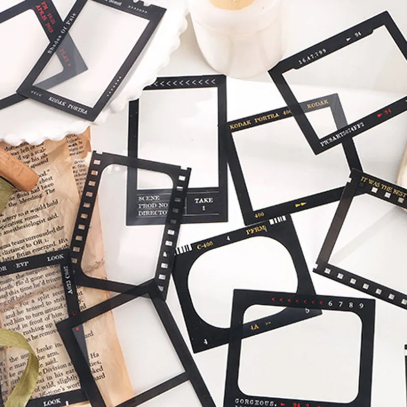 1 retro border decoration sticker, made of PET waterproof material, suitable fordiary, scrapbook, photo frame decoration