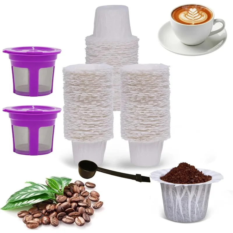 100pcs Natural Disposable Coffee Paper Filters Compatible with Keurig Single Cup K-CUP Coffer Filters ,Reusable K-CUP Filters